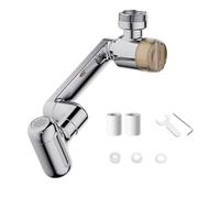 1080° Rotating Faucet Extender with Upward Facial Mist, 4 Water Modes & Built-in Filter, Adjustable Swivel Tap Aerator, for Wash Hand/Hair/Face Faucet Home bathrooms (Silver)