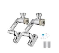1080° Rotating Faucet Extender with Upward Facial Mist, 4 Water Modes & Built-in Filter, Brass Robotic Arm Aerator Attachment, Universal Sink Aerator for Bathroom and Kitchen (2pcs)