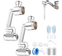 1080° Rotating Faucet Extender with Upward Facial Mist, 4 Water Modes, Built-in Filter for Washing Hands, Hair, Face, Universal Sink Adapter 2pcs