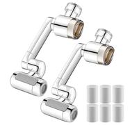 1080° Rotating Faucet Extender with Upward Facial Mist, 4 Water Modes & Built-in Filter, Universal Sink Aerator for Bathroom & Kitchen (2pc)