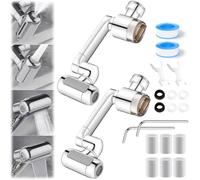 1080° Rotating Faucet Extender with Upward Facial Mist, 4 Water Modes & Built-in Filter, Universal Water Saving Sink Attachment for Kitchen Bathroom, Multifunctional Robotic 2PCS