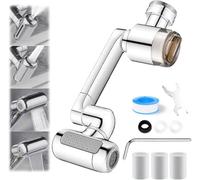 1080° Rotating Faucet Extender with Upward Facial Mist, 4 Water Modes & Built-in Filter, Universal Water Saving Sink Attachment for Kitchen Bathroom, Multifunctional Robotic 1PC