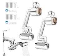 1080° Rotating Faucet Extender with Upward Facial Mist, 4 Water Modes & Built-in Filter, Water Saving Rotating Faucet Extender, Filter for Wash Hand/Hair/Face, Universal Fit (2PCS)