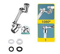 1080° Rotating Kitchen Faucet Aerator Dual Mode Splash Nozzle Extendable Water Adapter for 22/24mm Faucets Robotic Arm Design for Easy Use