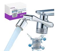 1080° Schwenkbarer Wasserhahn-Verlängerung Wasserfilter-Belüfter,2 Modi Spritzwasserhahn Verlängerung, multifunktionaler Roboterarm,Waschen Auge/Haare/Gesicht