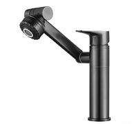 1080° Swivel Bathroom Sink Mixer Tap Deck Mount Splash Proof Water Faucet with Dual Outlet Modes, Brass Construction for High Pressure Resistance in Chrome or(Black)