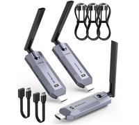1080P@60Hz Wireless HDMI Transmitter and 2 Receivers, Plug & Play, Support Wireless Receiving APP TuTuPlay, 2.4G+5.8G HDMI Extender for Laptop/PC/TV Box to TV/Monitor/Projector/Mobile/Tablet (1TX+2RX)