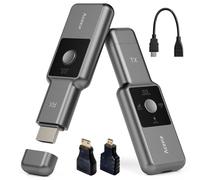 1080P@60Hz Wireless HDMI Transmitter and Receiver, Wireless HDMI Sender Extender with LCD Screen, 2.4G/5.8G Low Latency &165ft Range & 2 Modes, for PC/Laptop/DV/HDTV/TV Box (No Need App/Bluetooth)