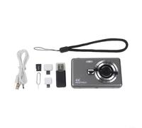 1080P CCD Digital Camera with 96MP Output, 16X Zoom, 2.4 Inch IPS LCD for Real-Time Composition and Playback (Gray 32G)