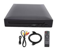 1080P DVD Player for TV, Multi Region CD Player with HDMI USB, Compact | Home Theater DVD Player with Remote, AV Cable, PAL NTSC, Black ABS