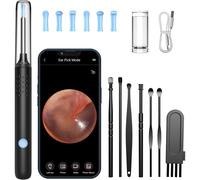 1080P Ear Wax Removal Kit with Camera - Ear Otoscope with 6 LEDs, Silicone Tips, WiFi-enabled, iPhone/iPad & Android Compatible