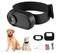 1080P HD Cat Collar Camera, Cordless Dog Collar Camera with Charging Dock, 170° Wide Angle & 32GB SD Card, Mini Sport Action Cam for Video Records and Photos, Pet Camera for Cats Dogs Pet Gifts