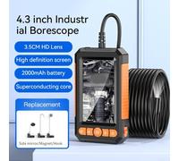 1080P HD Imaging Borescope with 4.3 inch Display IP67 Water Resistant Inspection Camera for Sewer Lines with Dual Lens and Built-in Battery (double head-1M)