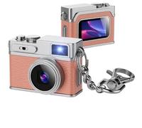 1080P HD Tiny Retro Keychain Digital Camera, with 32GB SD Card & OTG Adapter & Card Reader, 0.96" Screen Vintage Compact Micro Pocket Camera for Travel, Concert, Study Recording - (Pink)