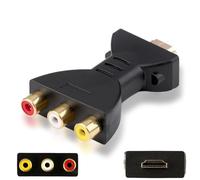 1080P HDMI to AV Adapter, High-Definition HDMI to 3 RGB RCA Adapter, Gold Plated Component Connector Digital Signal Converter for TV Stick, Roku, Chromecast, Apple TV, PC, Laptop, Xbox, HDTV, DVD