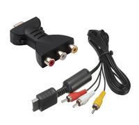 1080P HDMI to AV Adapter, PS2 PS3 AV Cable, 1.8M/6Ft AV to RCA Cable, High-Definition HDMI to 3 RGB RCA Adapter Digital Signal Converter and Composite lead Cord