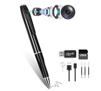 1080P Mini HD Pen Camera with Voice Recorder - Portable Discreet Video Recorder, Loop Recording, One-Touch Operation - Ideal for Meetings, Lectures, Notes, and Personal Moments(W/V8) (Black, 128GB)
