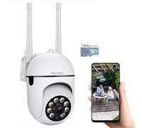 1080P Outdoor Security Cameras - 2.4GHz WiFi Cameras for Home Monitoring - 360° View - IP65 Waterproof Home Camera with Motion Detection,Full-Color Night Vision (Includes Memory Card)