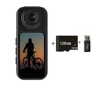 1080P Thumb Camera,Long Range 180 ° Rotating Camera Function,128G Wearable Action Cam,Portable Camera,Placed Everywhere,Long Range,Magnetic Design,Suitable for Outdoor Sports, Travel, or Daily (Black)