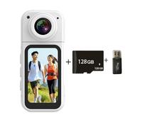 1080P Thumb Camera,Long Range 180 ° Rotating Camera Function,128G Wearable Action Cam,Portable Camera,Placed Everywhere,Long Range,Magnetic Design,Suitable for Outdoor Sports, Travel, or Daily (White)