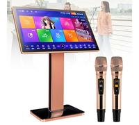 1080p Touch Screen Karaoke Player with 2 Microphones, 26-Language Interface, Perfects for Home Parties, Picnics, and Car Entertainment. (1TB)