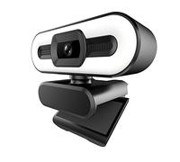 1080P Webcam Full HD Web Camera Built in Adjustable Ring Light Fixed Focus Optical Lens Microphone USB Computer Camera Plug and Play for PC Desktop Laptop Video Calling Conferencing Live Streaming