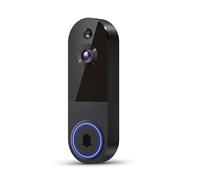 1080P Wireless Video Doorbell Camera, AI Human Detection, Night Vision, 2-Way Audio, Battery Powered, Cloud Storage, 2.4G WiFi, Indoor Outdoor Surveillance (Black-No Chime)