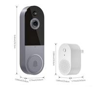 1080p Wireless Video Doorbell With Real Time Two Way Audio Communication, For Night Vision, Human Detection And WiFi App Control(gray)