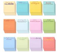 1080Pcs Employee Appreciation Sticky Notes 3 Inch Lined Positive Self Adhesive Memo Pads Motivational Sticky Notes for Office Team Staff Teachers Students