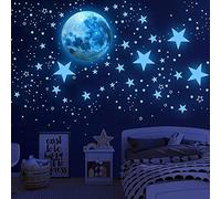 1086Pcs Glow in The Dark Stars Glow in The Dark Moon for Ceiling Planets Space Wall Stickers Solar System Galaxy Wall Decals for Kids Boys Bedroom Living Room Decoration -Blue