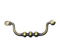 108mm Antique Drop Handle 466 Small Round Plate Old Brass - Pack of 1