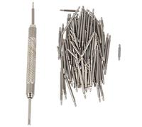 108pcs 8-25mm Stainless Steel Watch Strap with Spring Bar Suppressor Silver, Silver