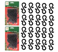 SHATCHI 108Pcs Black Mini Gutter Hooks S Shape - Reusable Christmas Light Hangers, Plastic Gutter Hanging Clips for Outdoor Festival & Seasonal Fairy Lights