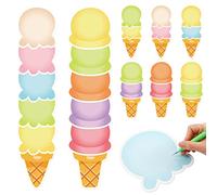 108Pcs Ice Cream Cut-Outs with 200Pcs Glue Point Colorful Ice Cream Cone Cutouts Blank Summer Cutouts for School Classroom Wall Room Bulletin Board Decor Ice Cream Theme Party Supplies