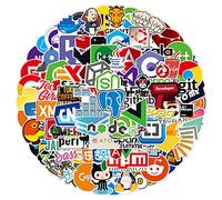 108Pcs Laptop Stickers for Developer Programming Language Include Sticker IT Logo,C++,Python,Linux,Swift,for Geeks,Engineers,Hackers,Geeks,Coders