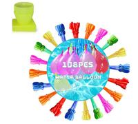 108Pcs Water Balloons for Kids,6 Bunch of Water Balloon Self Sealing Quick Easy Fill,Colorful Splash Water Balls Bombs for Kids Adults Outdoor Garden Beach Family Gatherings Pool Party Fight Water Toy