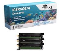 108R00974 Drum Unit Compatible for Xerox Phaser 6700 6700DN 6700DT 6700DX 6700N Printers, High-Definition Printing Effect with Chip, 60000 Pages (3 Pack Black)