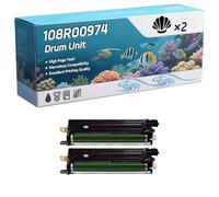 108R00974 Drum Unit Compatible for Xerox Phaser 6700 6700DN 6700DT 6700DX 6700N Printers, High-Definition Printing Effect with Chip, 60000 Pages (2-Pack Black)