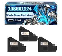 108R01124 Waste Toner Container Compatible for Xerox Phaser 6600 6600DN 6600N VersaLink C400 C400DNW C400NW C405DNW Printers, With Chip Large Capacity 40000 Pages (3 Pack Black)