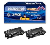 108R01416 Waste Box Compatible for Xerox VersaLink C600 C605 C500 C505 Printers, High-Definition Printing Effect with Chip, 30000 Pages (2-Pack Black)