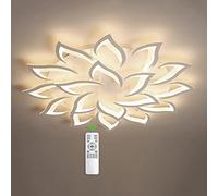 108W Dimmable LED Ceiling Light White 18 petals Ceiling Lamp with Remote Control Creative Flower Shape Metal Acrylic Pendant light for Living Room Bedroom 's Room Lighting,Φ120cm