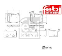 Febi Bilstein Brake Pad Set 186406 Front 125.5mm Fits Mercedes-Benz GLC (X253)