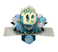 109 Today Happy 109th Birthday Pop-Up Greeting Card Love Kate's Pop Up Cards Him Design POP237MC109