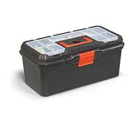 10911 16" Plastic Lockable Tool Box with Handle Tray & Compartment Storage 400 x 220 x 180 mm