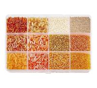 10998pcs Glass Seed Beads Tube Bulk Orange Mini Sequins for Sewing Jewelry Making Craft Kit for Crafting