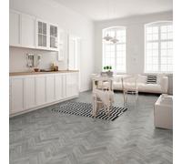 109M Mayfair Grey Wood Effect Anti-Slip Vinyl Flooring For Kitchen, Bathroom, 2.3mm Thick Foam Backed-6M(19'8") X 2M(6'6")-12M²