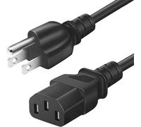 10A 125V 3 Pin 3 Pin Power Cord for TV, Computer, Monitor, Printer, Radio, Samsung, Dell, Vizio, LG, Asus, Laptop, Electronics and More (10A, 125