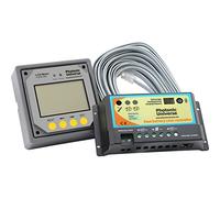 10A 12V/24V dual battery solar charge controller (charge regulator) with a remote LCD display and cable for lead acid batteries and solar panels up to 160W (12V) / 320W (24V)