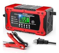10A 12V Battery Charger for Car Fully Automatic Smart Trickle Charger & Maintainer with LCD Display, Temperature Compensation for Truck, Motorcycle, Boat, Lawn Mower