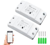 10a 2200w Wifi Light Switch, Smart Wifi Wireless Light Switch Works with Alexa & Google Home Universal DIY Module for Smart Home Automation Compatible with Ewelink Ifttt, No Hub Required